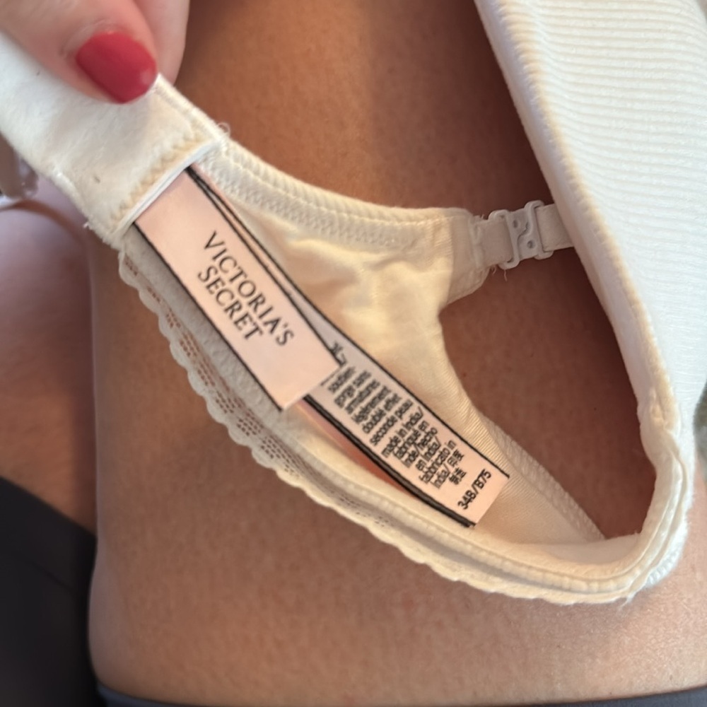 Victoria’s Secret Cotton Waffle-Knit T-Shirt Wireless Bra 34B EUC - Picture 6 of 6